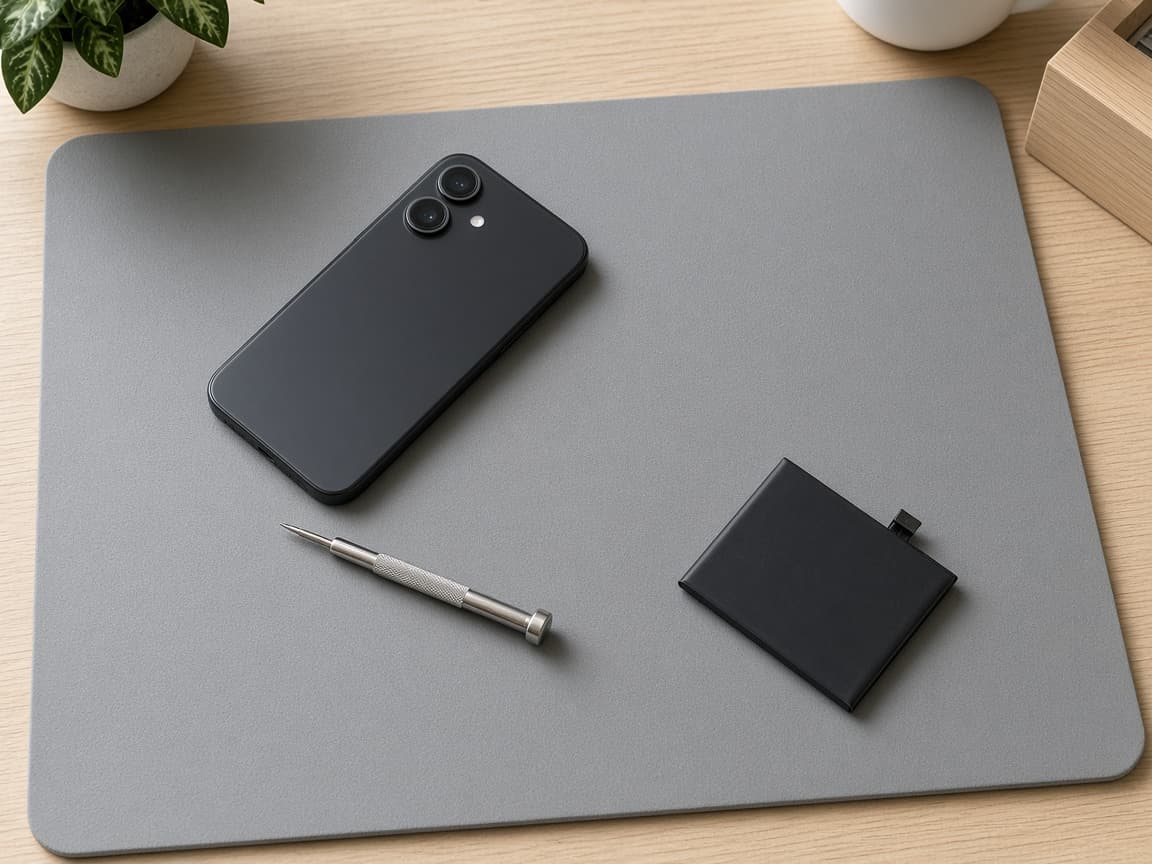 Mobile screen and battery repair bench at Prem Agencies, Hadapsar