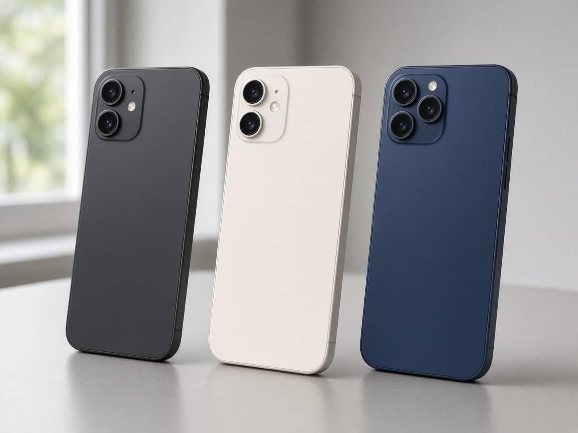 Smartphones on display at Prem Agencies in Hadapsar, Pune